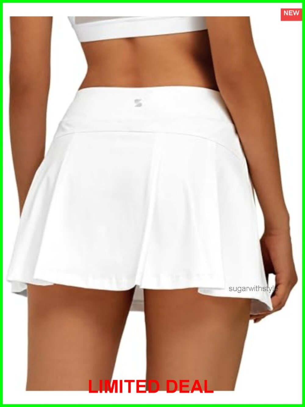 High Waisted Athletic Tennis Skort with Pockets and Built-in Shorts